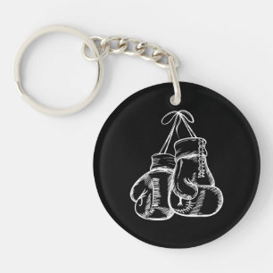 Porte-clés Cadeau Gants de Boxe Blanc Amour Rétro Boxeur