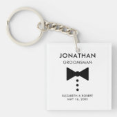 Porte-clés Cadeau Groomsman personnalisé Mariage Tuxedo moder (Devant)
