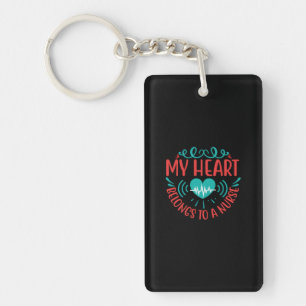 Porte-clés Cadeau infirmière Mon Coeur Appartient À Une Inf