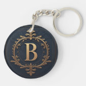 Porte-clés ⚜️ Cadeau initiale B pour hommes 🔑 (Dos)