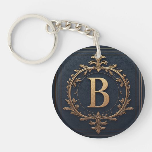 Porte-clés ⚜️ Cadeau initiale B pour hommes 🔑 (Devant)