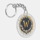 Porte-clés Cadeau Initiale Monogramme Or W Pour Elle (Devant gauche)