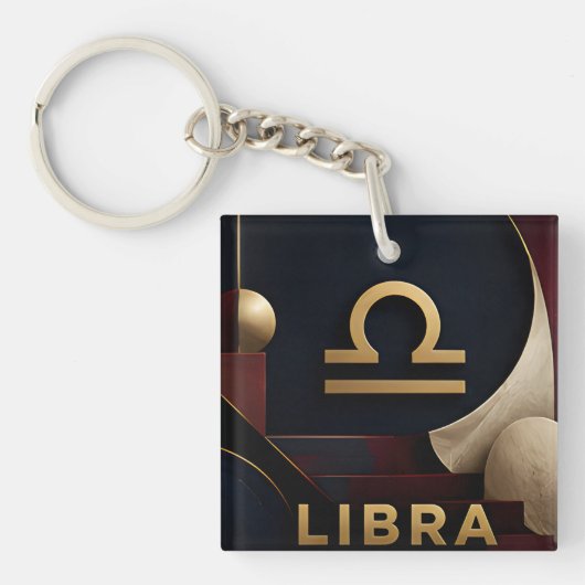 Porte-clés Cadeau Luxe Zodiaque Balance Astrologie Céleste (Devant)