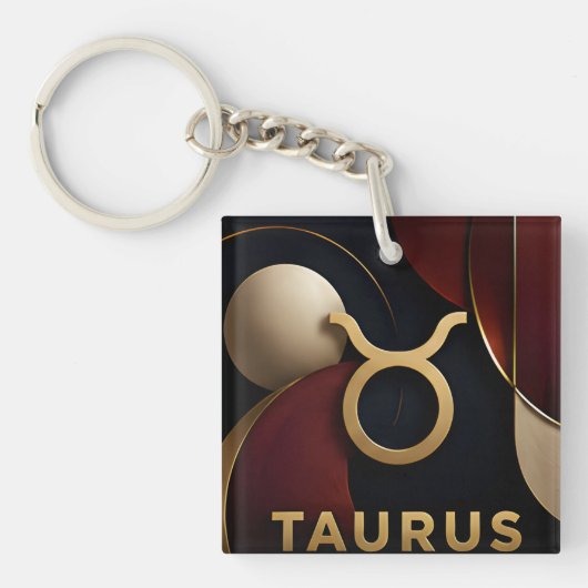 Porte-clés Cadeau Luxe Zodiaque Taureau Astrologie Céleste (Devant)