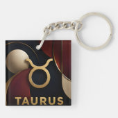 Porte-clés Cadeau Luxe Zodiaque Taureau Astrologie Céleste (Dos)