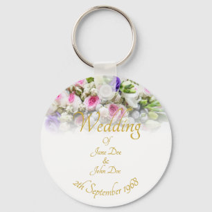 Porte-clés Cadeau mariage - Mariée avec bouquet mariage color