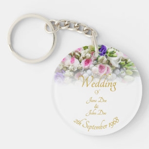 Porte-clés Cadeau mariage - Mariée avec bouquet mariage color