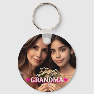 Porte-clés Cadeau Mémorable Personnalisé avec Photo pour Gran