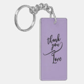 Porte-clés cadeau Merci écriture violette lavande (Devant gauche)