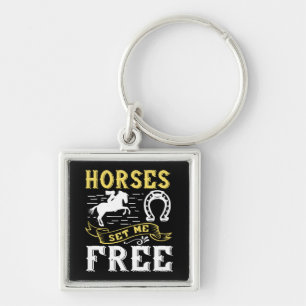 Porte-clés Cadeau mignon d'équitation Cheval noir