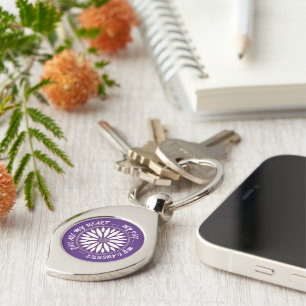 PORTE-CLÉS CADEAU MODERNE FLEUR DE MAMAN PAPA SOEUR FILS PATR