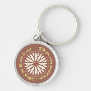 PORTE-CLÉS CADEAU MODERNE FLEUR DE MAMAN PAPA SOEUR FILS PATR