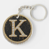 Porte-clés Cadeau monogramme K or diamant (Dos)