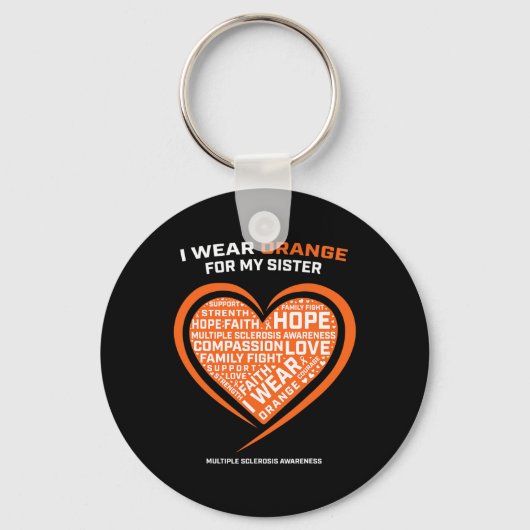 Porte-clés Cadeau Ms Apparel Orange Soeur Multiple Sclérose A (Recto)