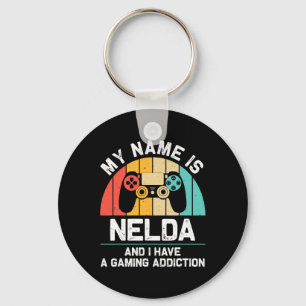Porte-clés Cadeau Nelda Personnalisé Nom Drôle Geek Jeux Vidé