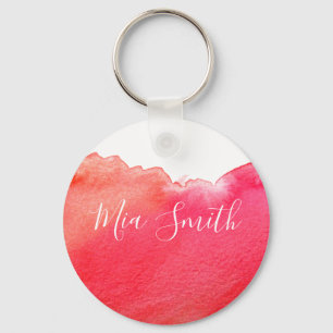 Porte-clés Cadeau nom de fille mignonne aquarelle rouge