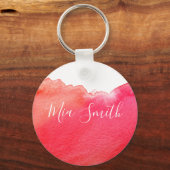 Porte-clés Cadeau nom de fille mignonne aquarelle rouge (Recto)