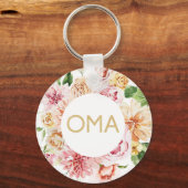 Porte-clés Cadeau Oma floral (Recto)