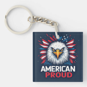 Porte-clés Cadeau Patriotique Drapeau USA Fierté Américaine