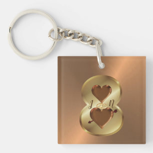 Porte-clés Cadeau personnalisé 8e anniversaire de bronze