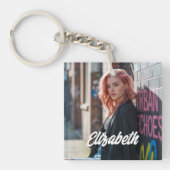 Porte-clés Cadeau personnalisé avant et arrière photo (Devant)