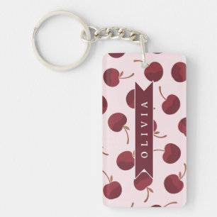 Porte-clés Cadeau personnalisé avec motif cerise esthétique e