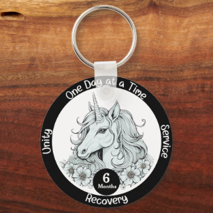 Porte-clés Cadeau personnalisé de jalons de sobriété Licorne