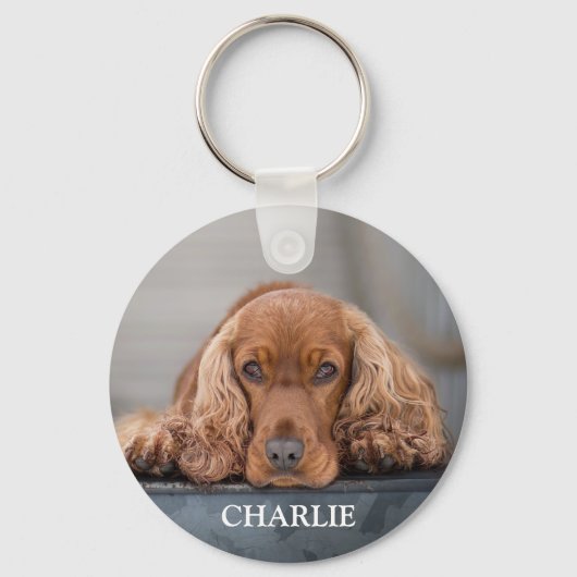 Porte-clés Cadeau Personnalisé de Photo de Chien (Recto)