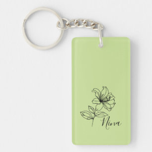Porte-clés Cadeau personnalisé Juin Honeysucké Fleur de naiss
