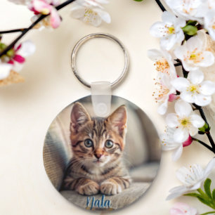Porte-clés Cadeau personnalisé pour amateur de chats avec 2 p