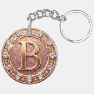 Porte-clés Cadeau personnalisé pour la mariée avec initiale B