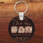 Porte-clés Cadeau photo Collage personnalisé 3 pour maman (Recto)