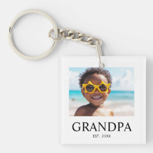 Porte-clés Cadeau photo de grand-père établi
