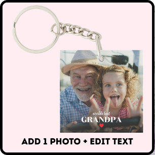 Porte-clés Cadeau photo du meilleur grand-père pour grand-pèr