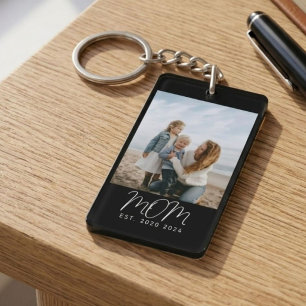 Porte-clés Cadeau photo personnalisé de maman avec écriture m