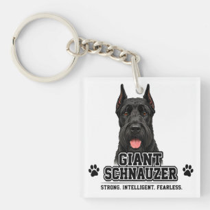 Porte-clés 🐾 Cadeau pour amateur de Schnauzer géant 🐾