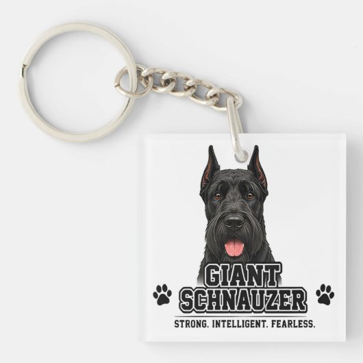 Porte-clés 🐾 Cadeau pour amateur de Schnauzer géant 🐾 (Devant)