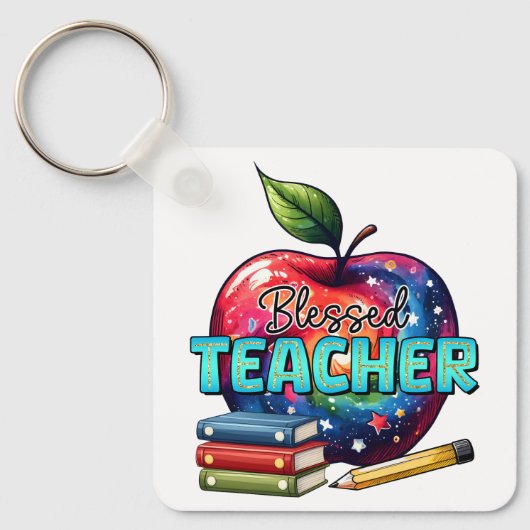 Porte-clés Cadeau pour Enseignant | Enseignant Bienheureux (Recto)