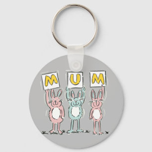 Porte-clés Cadeau pour maman lapins amusants design