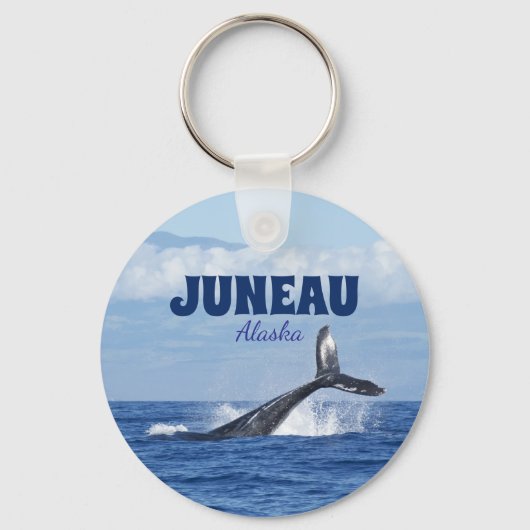Porte-clés cadeau Queue de Baleine Scénique Juneau (Recto)