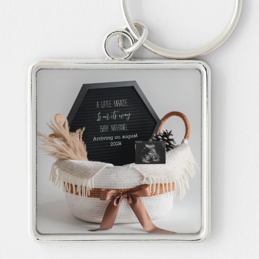 Porte-clés Cadeau simple et élégant d'annonce de grossesse bo (Devant)