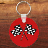 Porte-clés Cadeau ~ Ventilateurs de course Drapeaux à damiers (Recto)