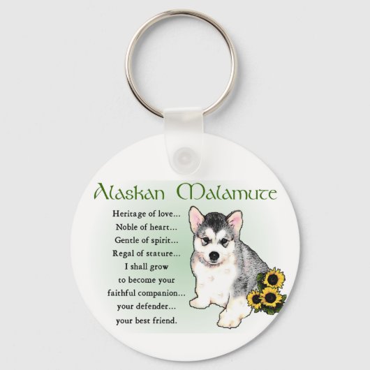 Porte-clés Cadeaux Alaskan Malamute (Recto)