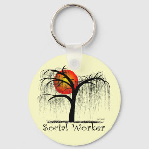 Porte-clés Cadeaux Artsy d'arbre d'assistant social