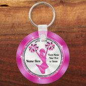 Porte-clés Cadeaux bon marché rose et blanc ou vos COULEURS (Recto)