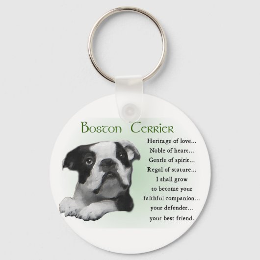 Porte-clés Cadeaux Boston Terrier (Recto)