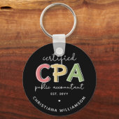 Porte-clés Cadeaux comptables publics certifiés CPA personnal (Recto)