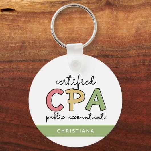 Porte-clés Cadeaux comptables publics certifiés CPA personnal (Recto)