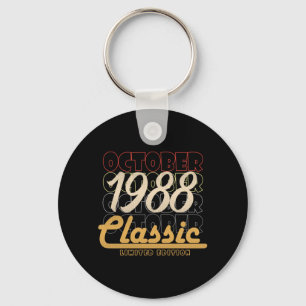 Porte-clés Cadeaux d'anniversaire 34 ans Vintage octobre 34e