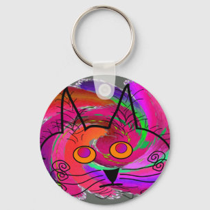 Porte-clés Cadeaux d'art abstrait d'amoureux de les chats
